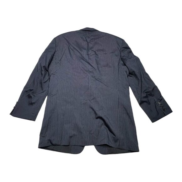BOSS Hugo Boss Blue Pin Striped Wool Super 100 Jacket Sport Coat Blazer Size 40R - Picture 2 of 4